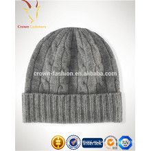 Intarsia Design High Quality Cashmere Winter Kids Sombreros, Cachemira Bonnet